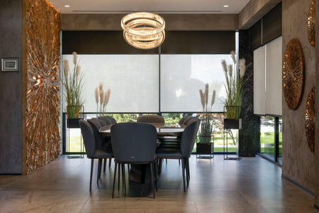 Premium Dual Double Roller Blinds from Online Blinds 4U in Australia – featuring a stylish combination of light-filtering and blockout fabrics for versatile light control and privacy in modern Australian homes.